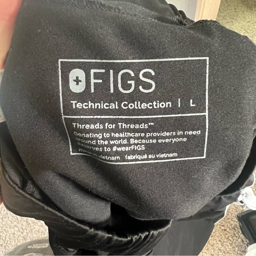 FIGS Taldora Jogger Scrub Pants Black Large - Picture 5 of 7